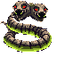FOXFIRE enemy sprite — a rock viper, a serpentine armoured elite of the asteroid belt